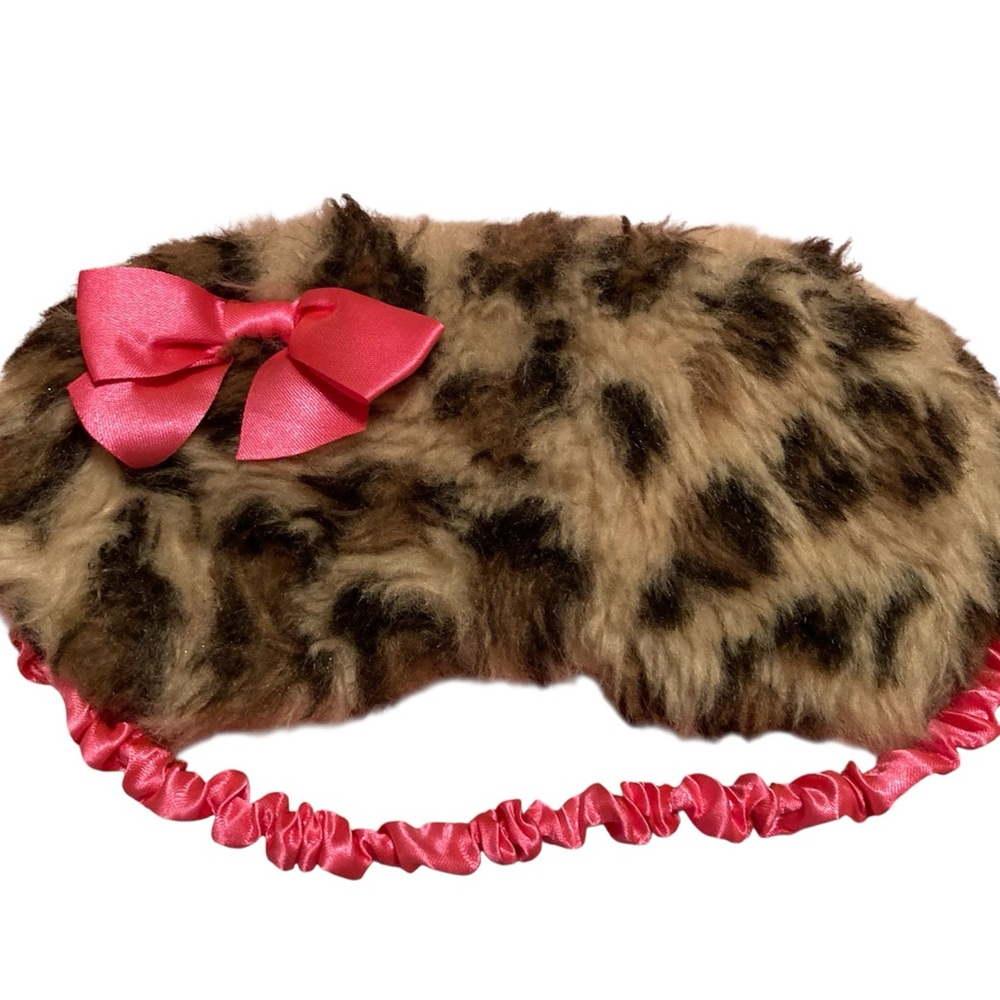 Vintage Claire’s Face Eye Mask Pink and Animal Print
